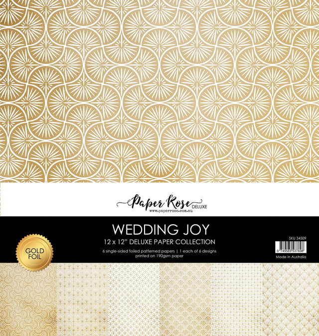 Wedding Joy Gold Foil 12x12 Paper Collection (6pc) 34509 - Paper Rose Studio