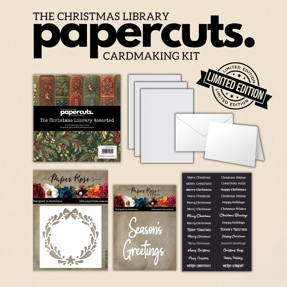 The Christmas Library LIMITED EDITION Papercuts Cardmaking Kit with METAL DIES 37597