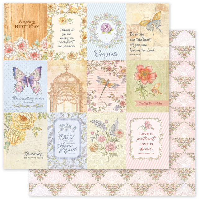 Paper Roses Word Stamps Words of Wisdom C 12x12 Paper (12 pc Bulk Pack) 35581 – Paper Rose USA