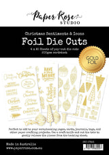 Christmas Sentiments & Icons - Gold Foil Die Cuts 27823 - Paper Rose Studio