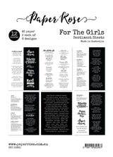 For the Girls A5 12pc Sentiment Sheets 25861 - Paper Rose Studio