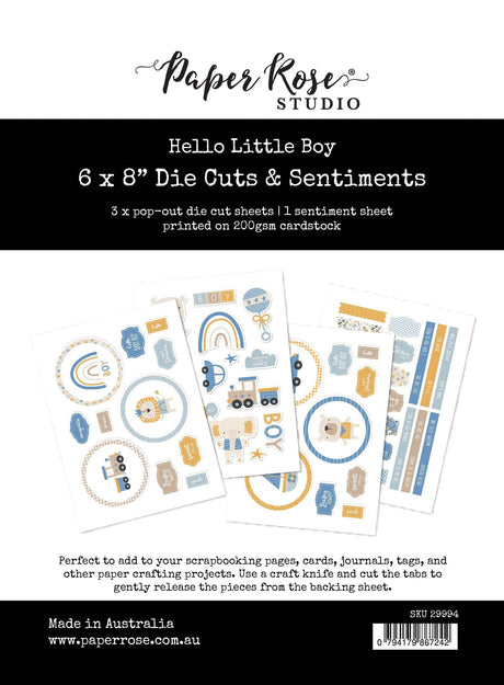 Hello Little Boy 6x8" Die Cuts & Sentiments 29994 - Paper Rose Studio