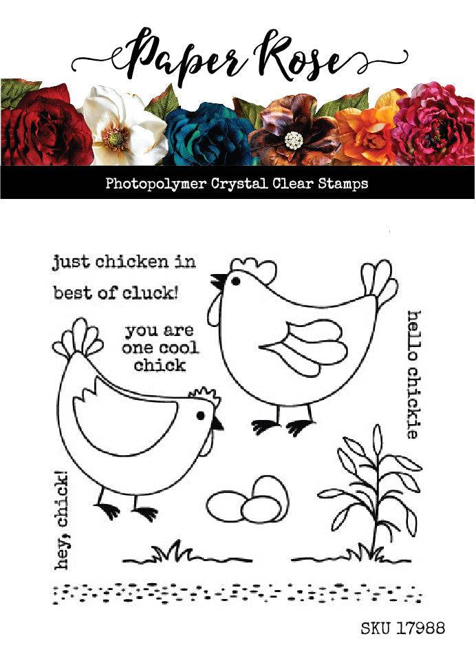 Hey Chick 4x4 CLEAR STAMP & DIE SET 17988 17989 DISCONTINUED - Paper Rose Studio