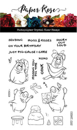 Hogs & Kisses CLEAR STAMP & DIE SET 18630 18631 DISCONTINUED - Paper Rose Studio