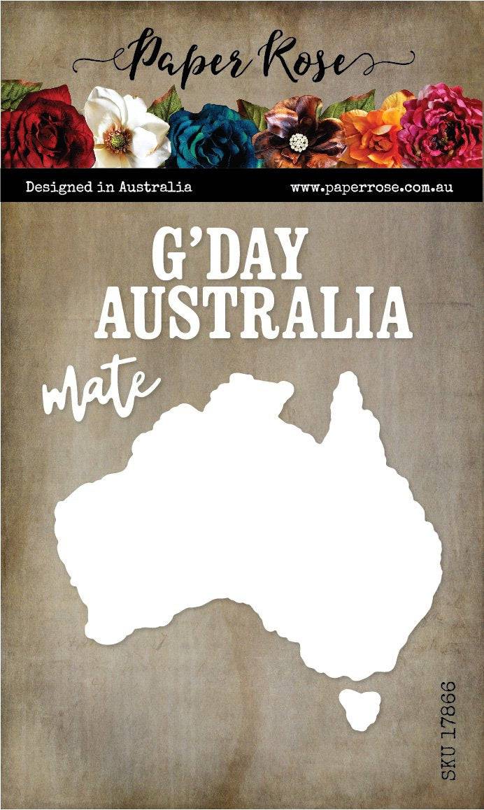 Map of Australia 4x4 CLEAR STAMP & DIE SET 17865 17866 DISCONTINUED - Paper Rose Studio