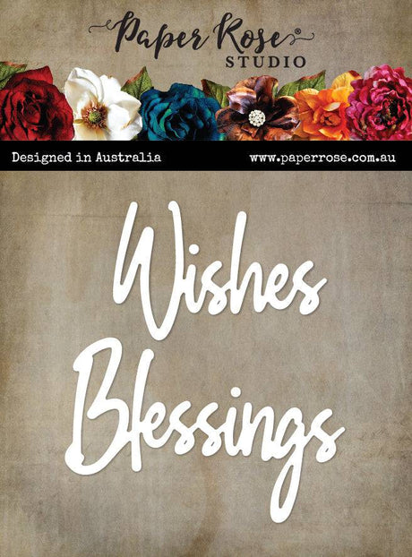 Tall Script Words Wishes Blessings Metal Cutting Die 26110 - Paper Rose Studio