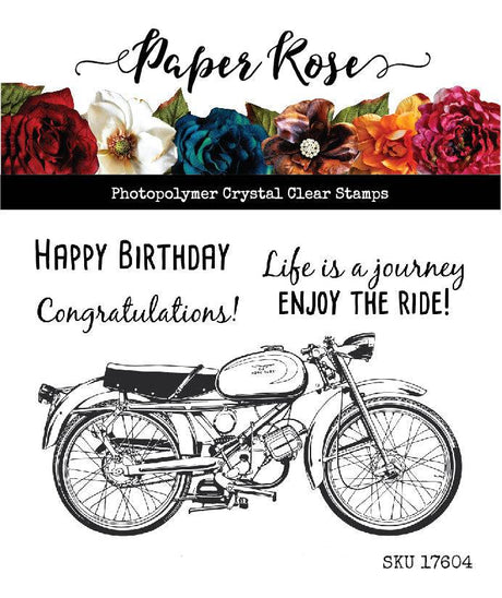 Vintage Motorcycle Clear Stamp Set 17604 - Paper Rose Studio