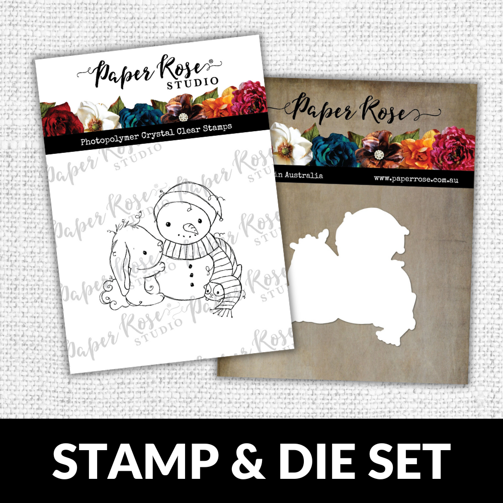 Bunny & Guinea - ‘Snowman' CLEAR STAMP & DIE SET 30696 30697 DISCONTINUED - Paper Rose Studio