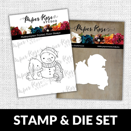 Bunny & Guinea - ‘Snowman' CLEAR STAMP & DIE SET 30696 30697 DISCONTINUED - Paper Rose Studio