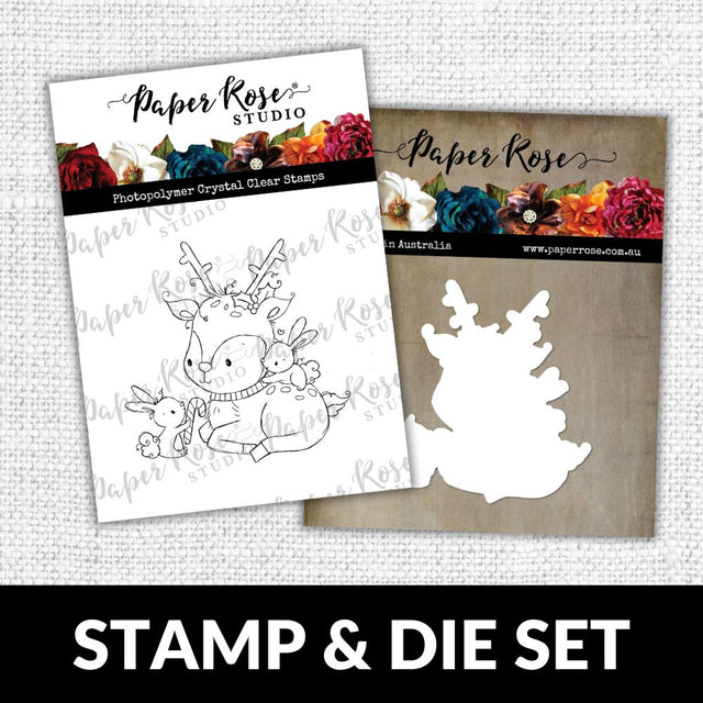 Sweet Reindeer CLEAR STAMP & DIE SET 30693 30694 DISCONTINUED - Paper Rose Studio