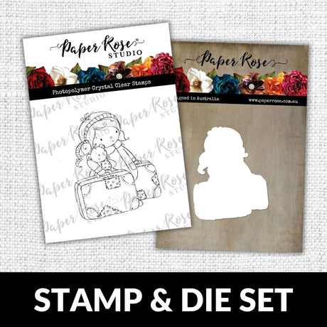 Teddy Travels CLEAR STAMP & DIE SET 30312 30313 DISCONTINUED - Paper Rose Studio