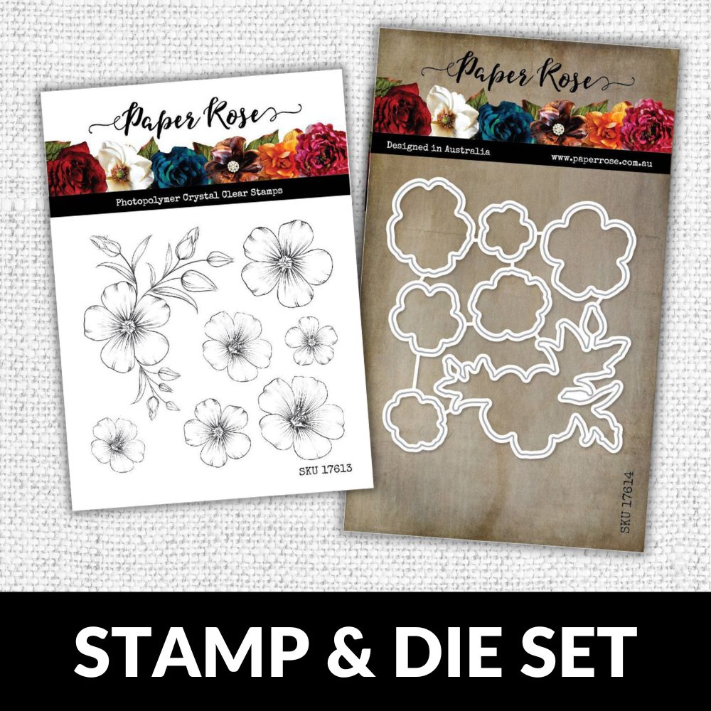 More Flowers 4x4 CLEAR STAMP & DIE SET 17613 17614 DISCONTINUED - Paper Rose Studio