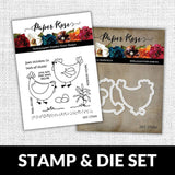 Hey Chick 4x4 CLEAR STAMP & DIE SET 17988 17989 DISCONTINUED - Paper Rose Studio