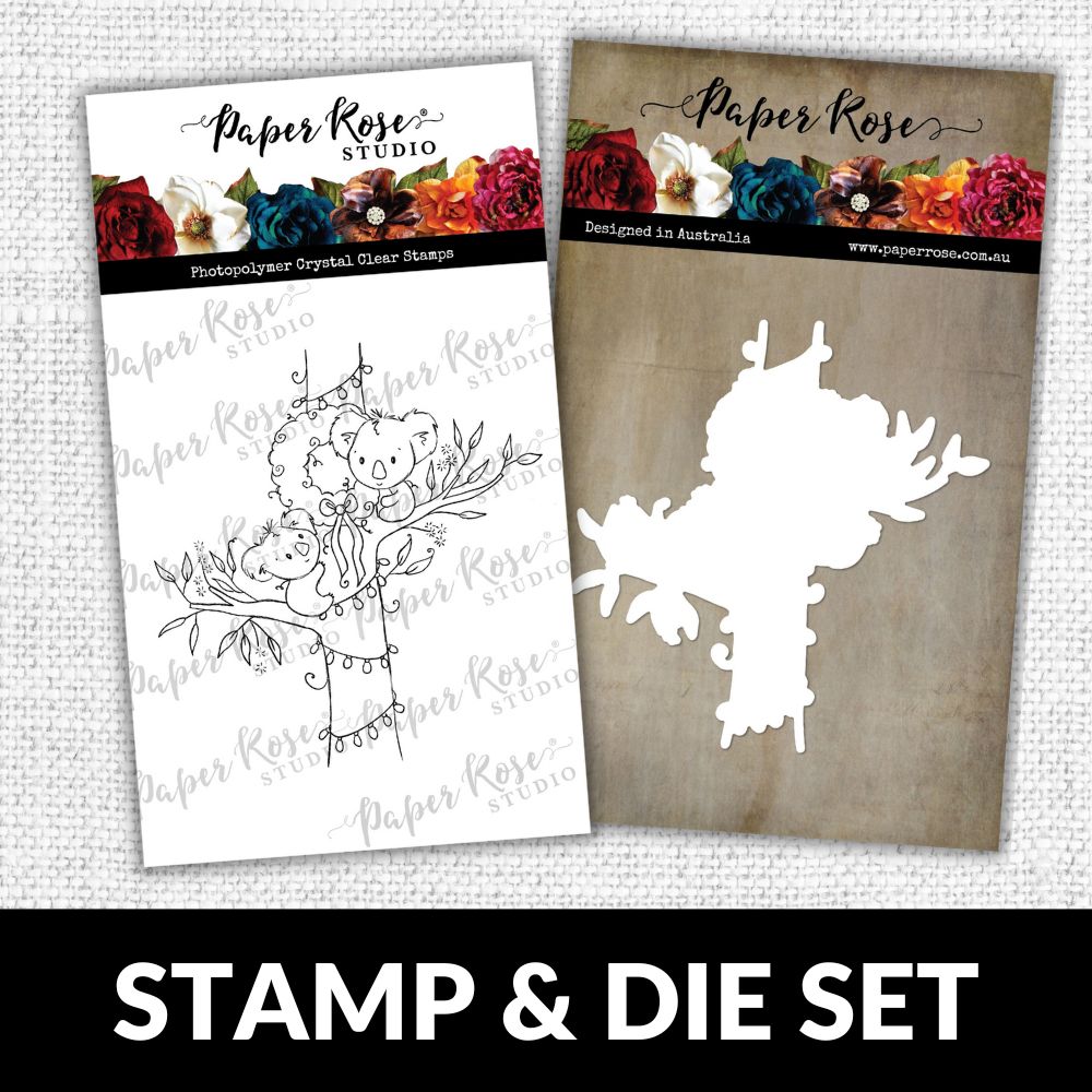 Koala Christmas Tree CLEAR STAMP & DIE SET 30318 30319 DISCONTINUED - Paper Rose Studio