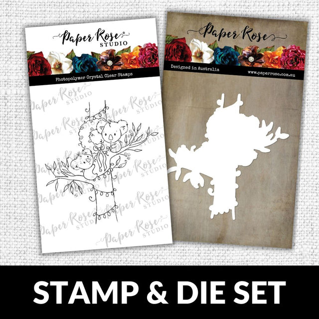 Koala Christmas Tree CLEAR STAMP & DIE SET 30318 30319 DISCONTINUED - Paper Rose Studio