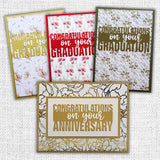 Congratulations on your Anniversary, Engagement, Wedding, Graduation Metal Die Bundle - 28894 28897 28900 28903
