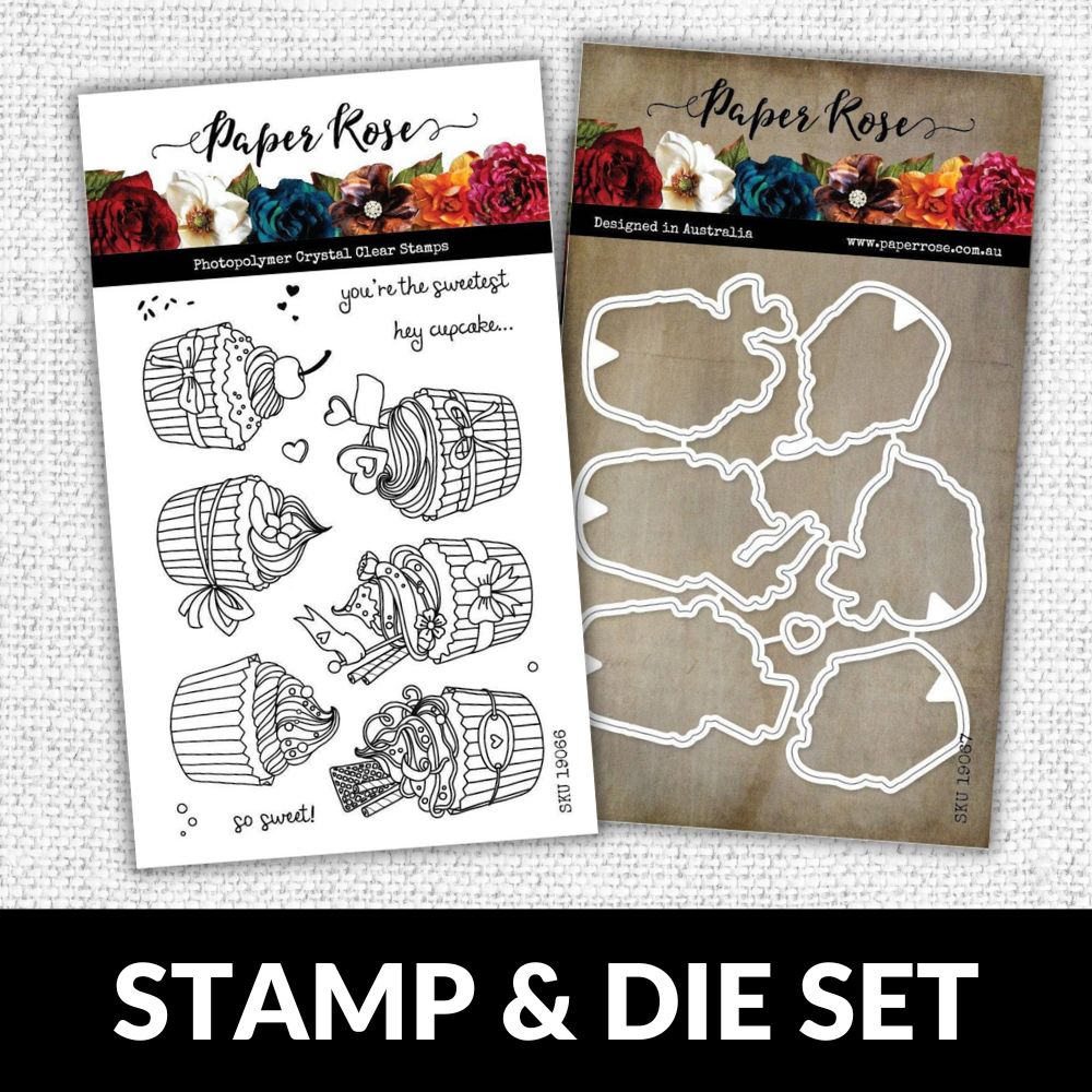 Hey Cupcake 4x6" CLEAR STAMP & DIE SET 19066 19067 - Paper Rose Studio
