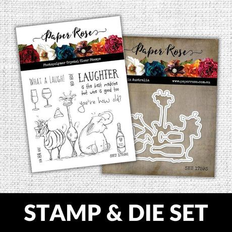 Laughing Animals 4x4 CLEAR STAMP & DIE SET 17592 17593 DISCONTINUED - Paper Rose Studio