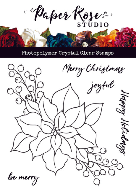 Christmas Poinsettia Clear Stamp Set 30303 - Paper Rose Studio