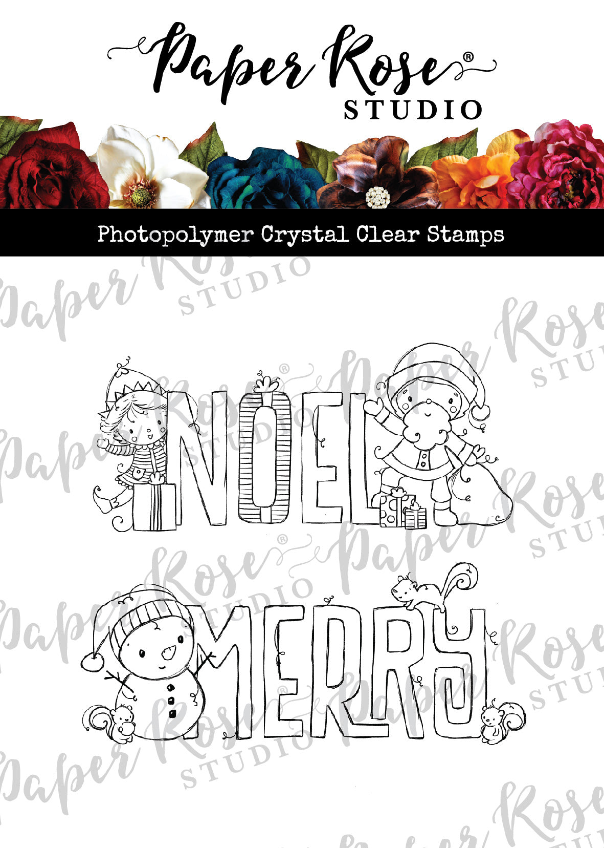 Christmas Merry and Noel Small Word Duo Clear Stamp 31016 - Paper Rose Studio