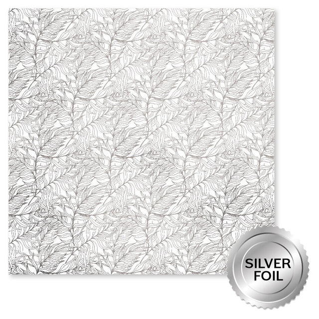 Blooming Proteas Silver Foil C 12x12 Paper (6pc Bulk Pack) 30780 - Paper Rose Studio