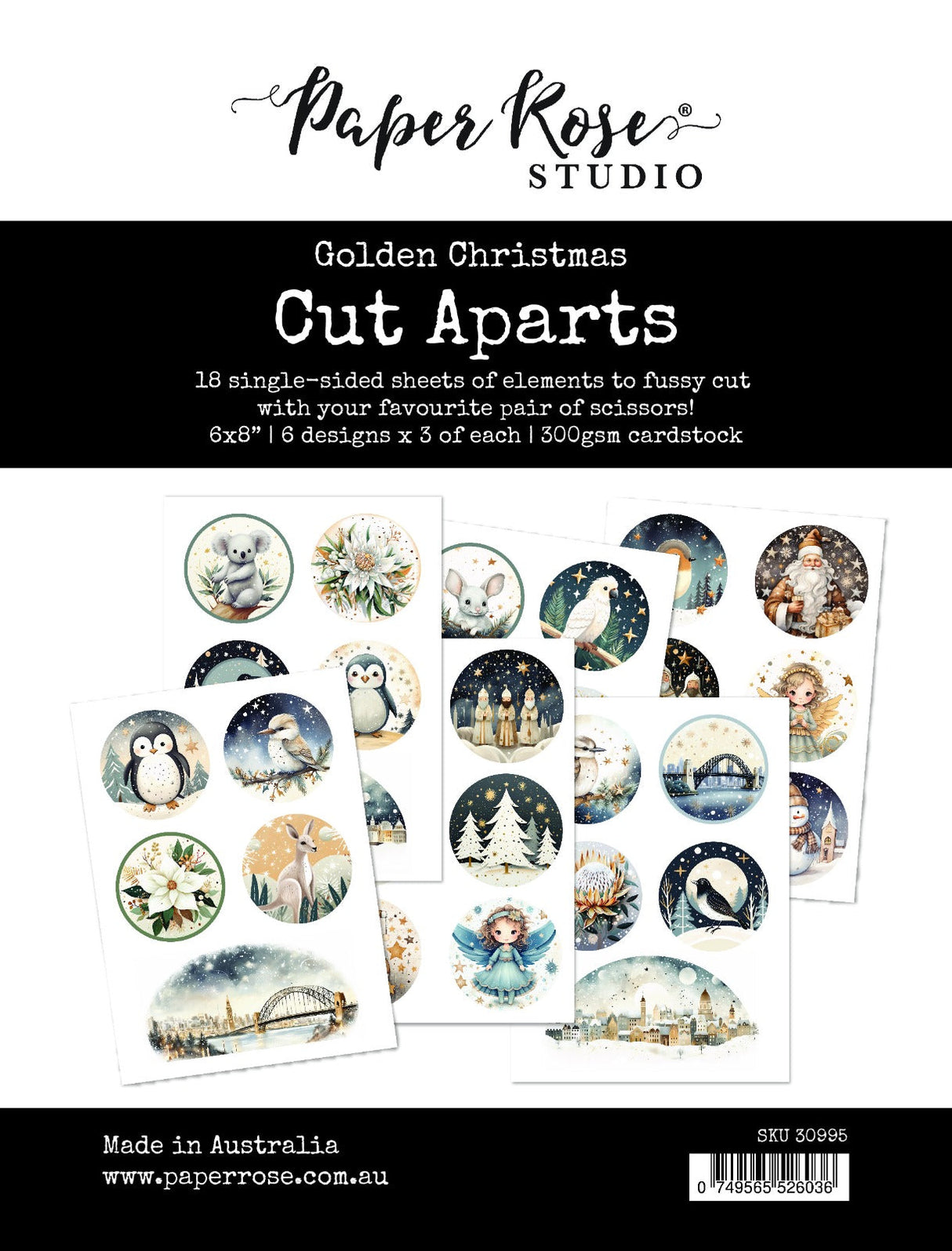 Golden Christmas Cut Aparts Paper Pack 30995 - Paper Rose Studio