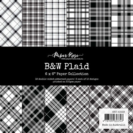 B&W Plaid 6x6 Paper Collection 20529 - Paper Rose Studio