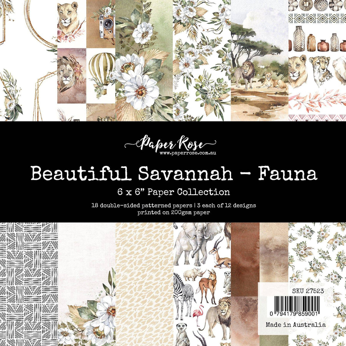 Beautiful Savannah - Fauna 6x6 Paper Collection 27523 - Paper Rose Studio