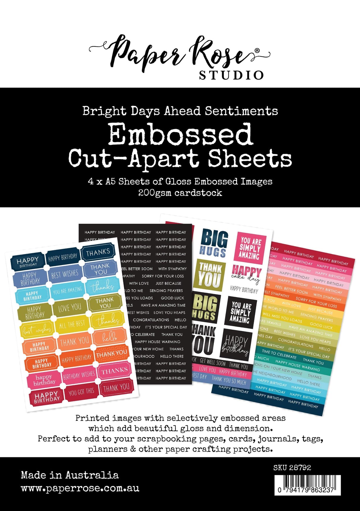 Bright Days Ahead Embossed Cut-Apart Sheets 28792 - Paper Rose Studio