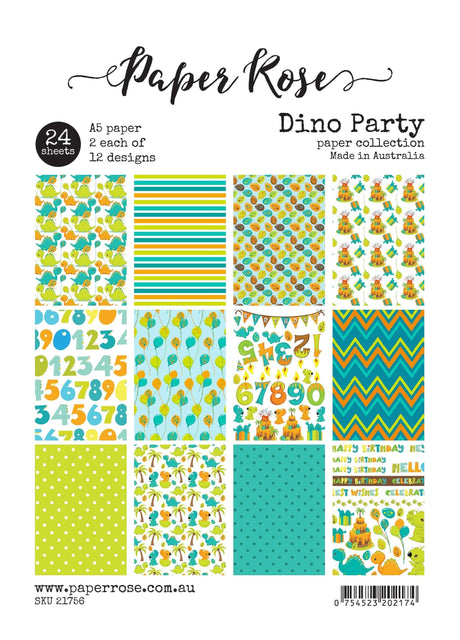 Dino Party A5 24pc Paper Pack 21756 - Paper Rose Studio
