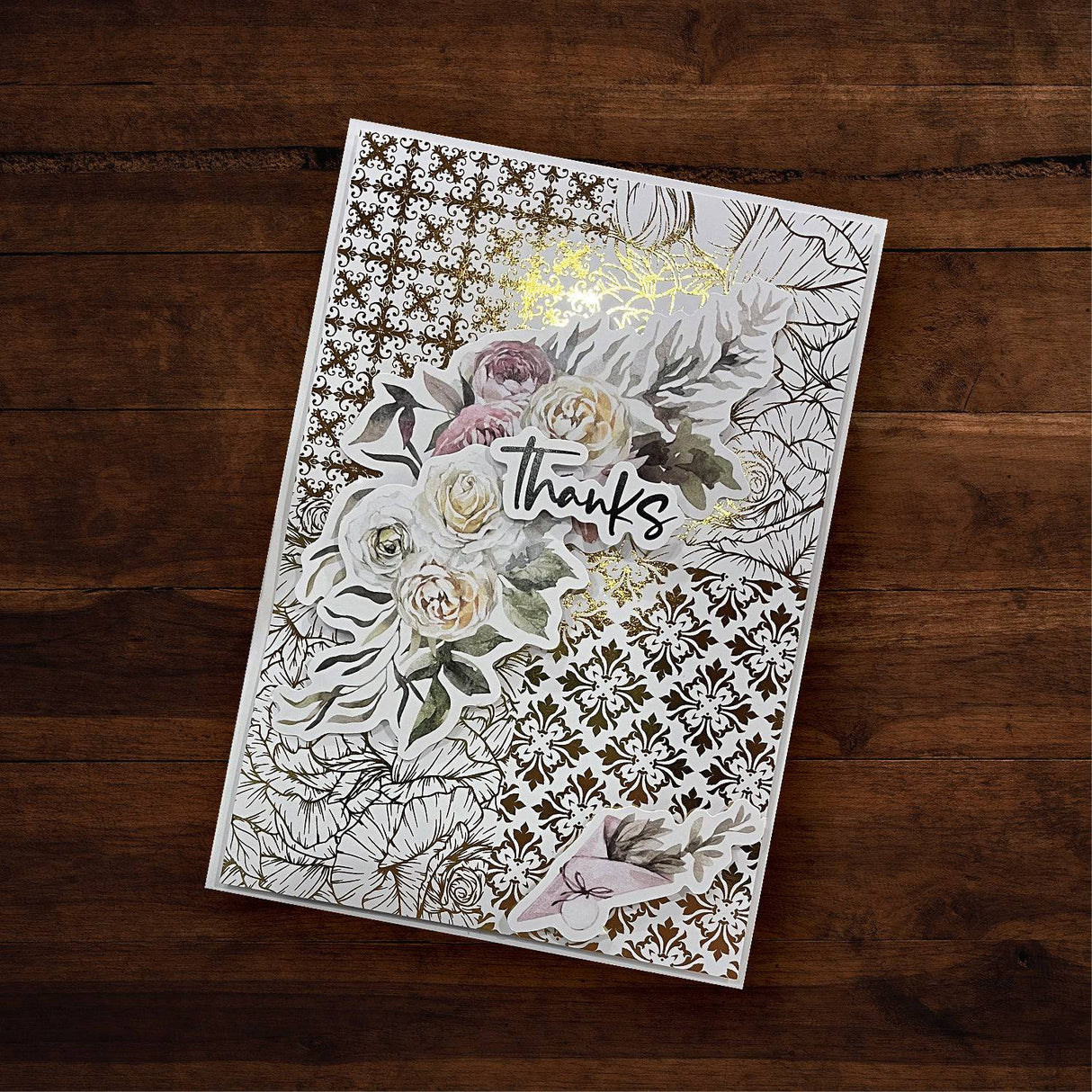 Floral Card Fronts - Gold Foil 6x6 Paper Collection 29266 - Paper Rose Studio