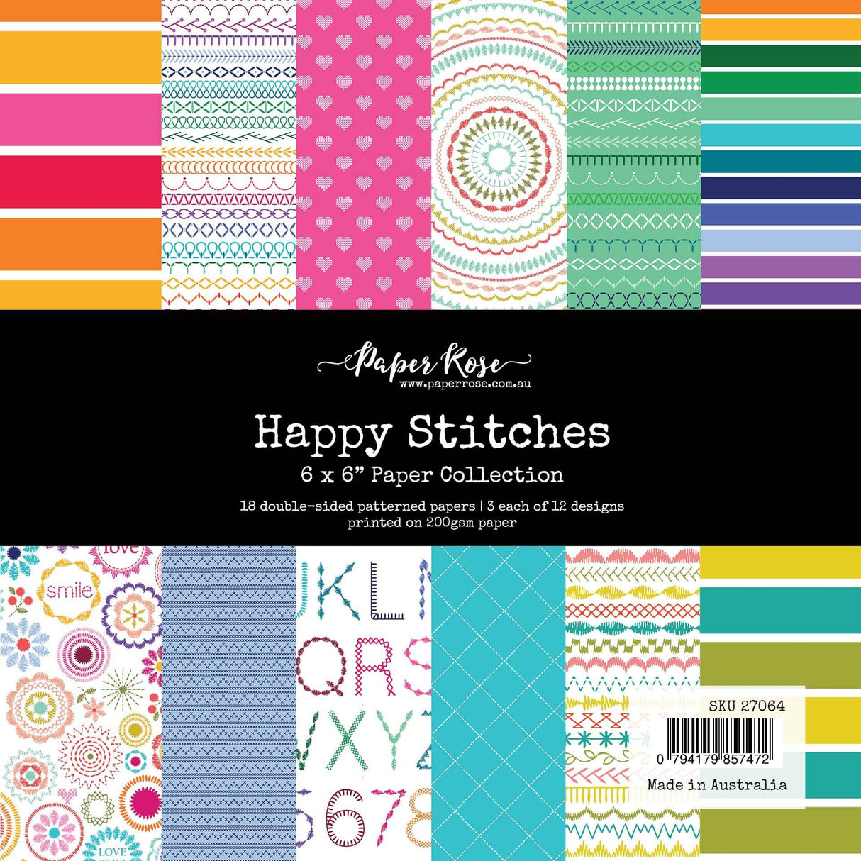 Happy Stitches 6x6 Paper Collection 27064 - Paper Rose Studio