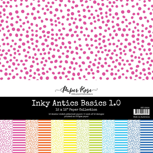 Inky Antics Basics 1.0 12x12 Paper Collection 23224 - Paper Rose Studio