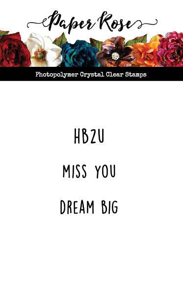 Little Miss You HB2U Dream Big 2x3" Clear Stamp Set 23335 - Paper Rose Studio