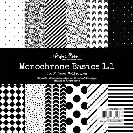 Monochrome Basics 1.1 6x6 Paper Collection 21516 - Paper Rose Studio