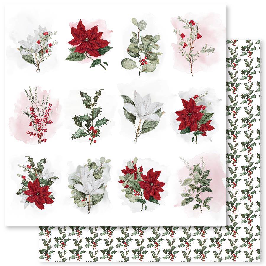 Poinsettia Garden C 12x12 Paper (12pc Bulk Pack) 26854 - Paper Rose Studio