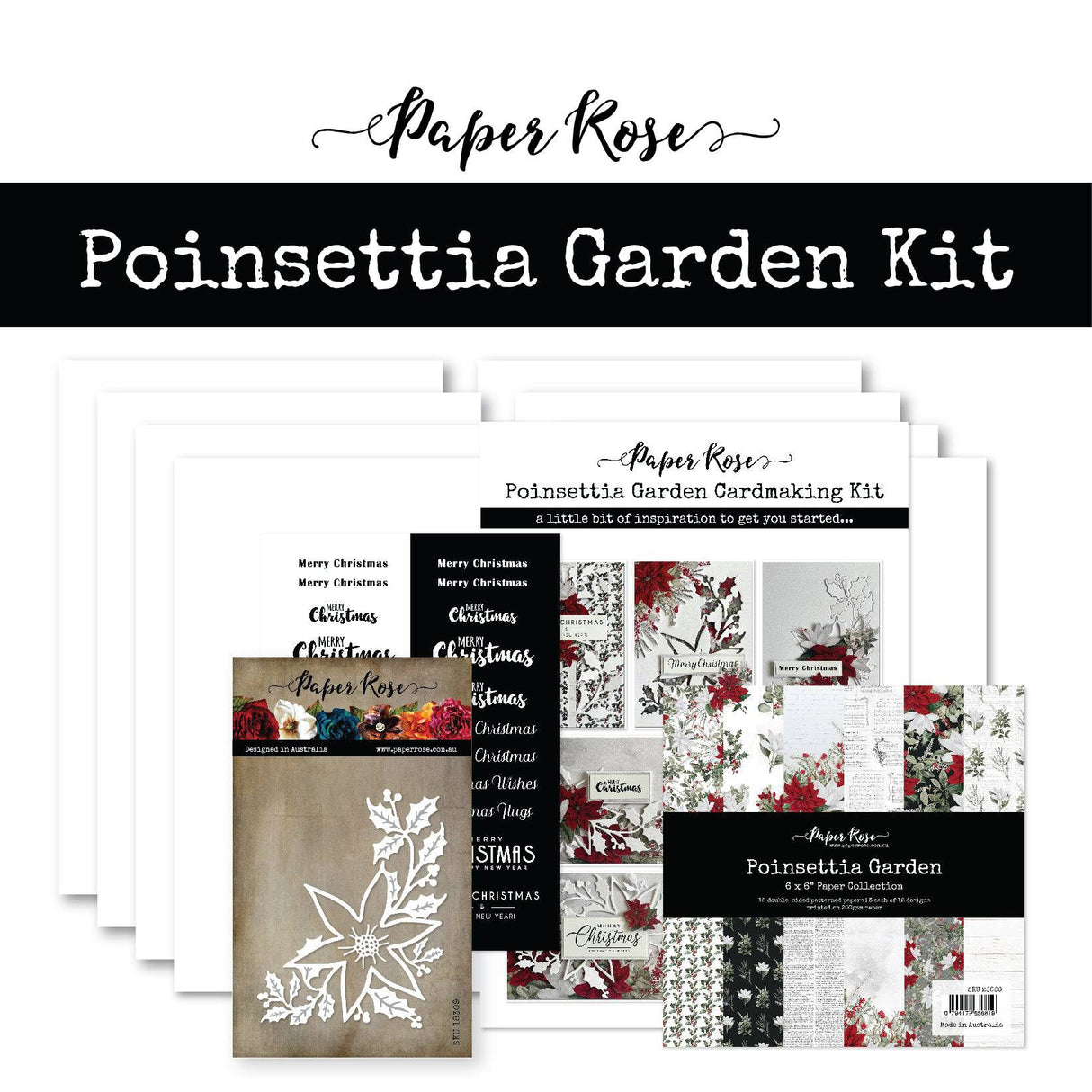 Poinsettia Garden Cardmaking Kit 27406 - Paper Rose Studio