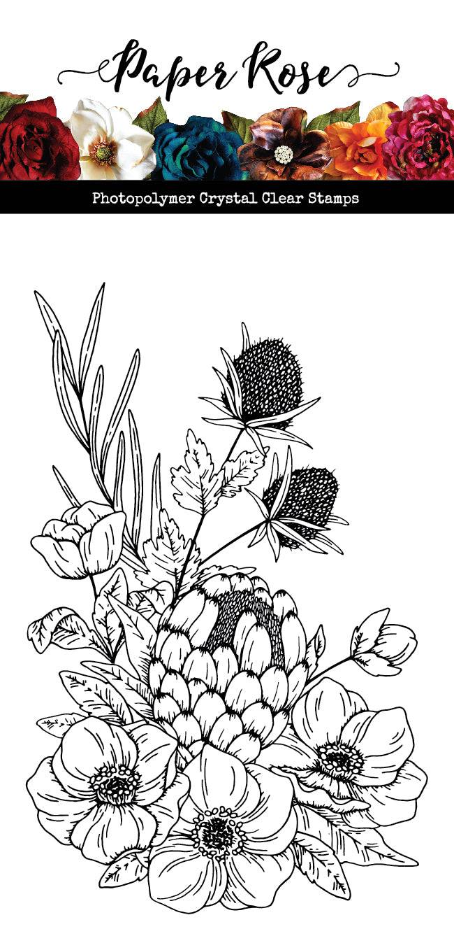 Slimline Protea Bouquet Clear Stamp 28222 - Paper Rose Studio