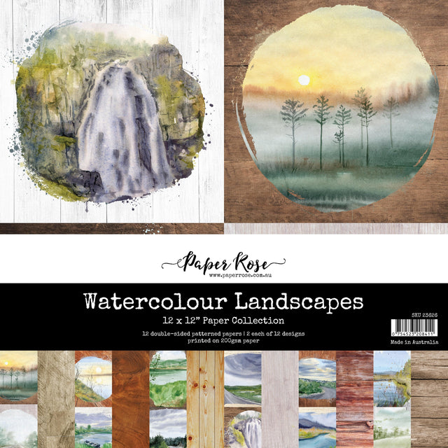 Watercolour Landscapes 12x12 Paper Collection 23626 - Paper Rose Studio