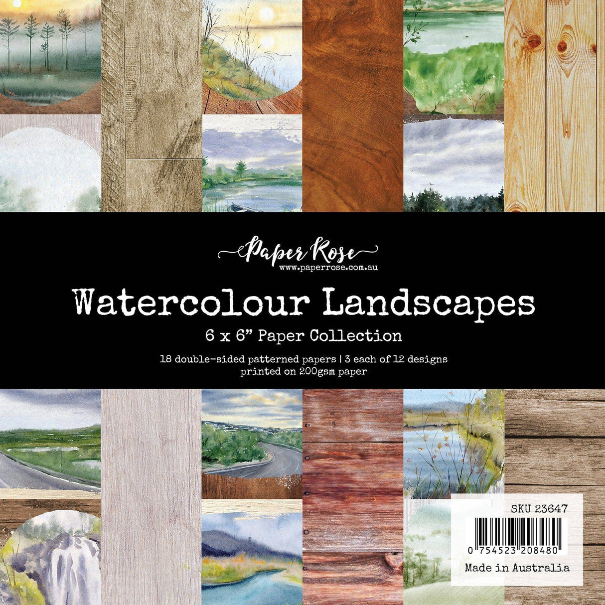 Watercolour Landscapes 6x6 Paper Collection 23647 - Paper Rose Studio