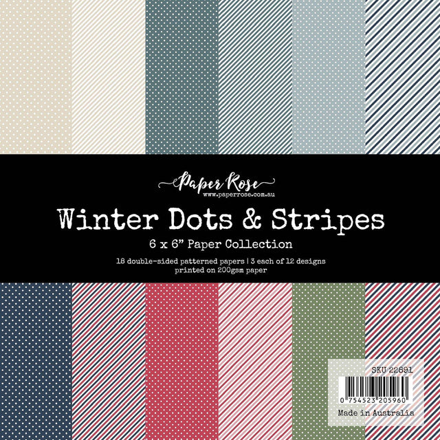 Winter Dots & Stripes 6x6 Paper Collection 22891 - Paper Rose Studio