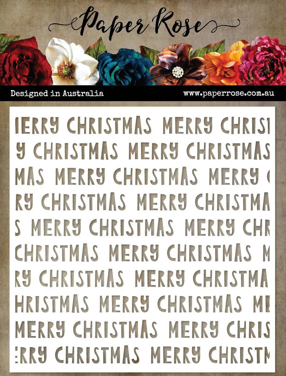 Wonky Merry Christmas Text 6x6" Stencil 22435 - Paper Rose Studio